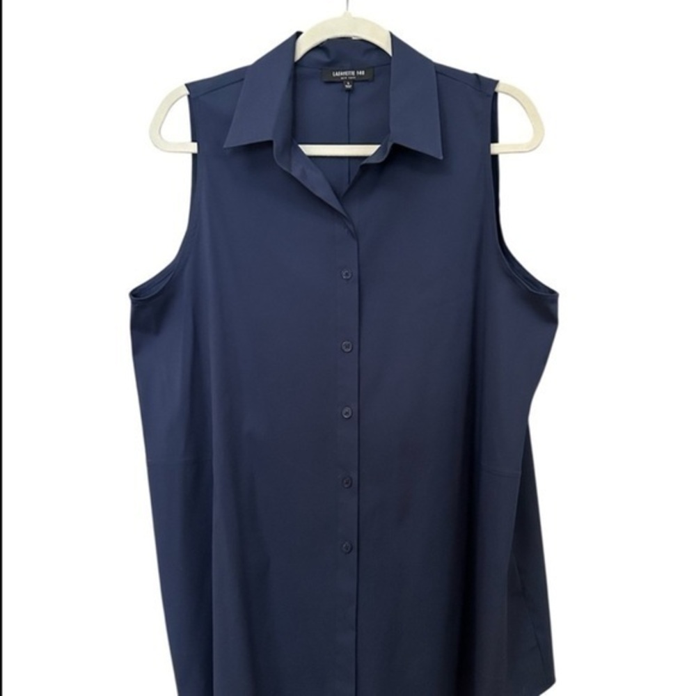 NWOT Navy Lafayette 148 Sleeveless Tunic, Large